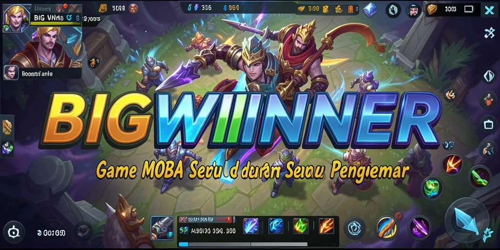 Tampilan gameplay <strong>BIGWINNER</strong> menunjukkan peta pertempuran yang dinamis dan karakter yang beraksi.