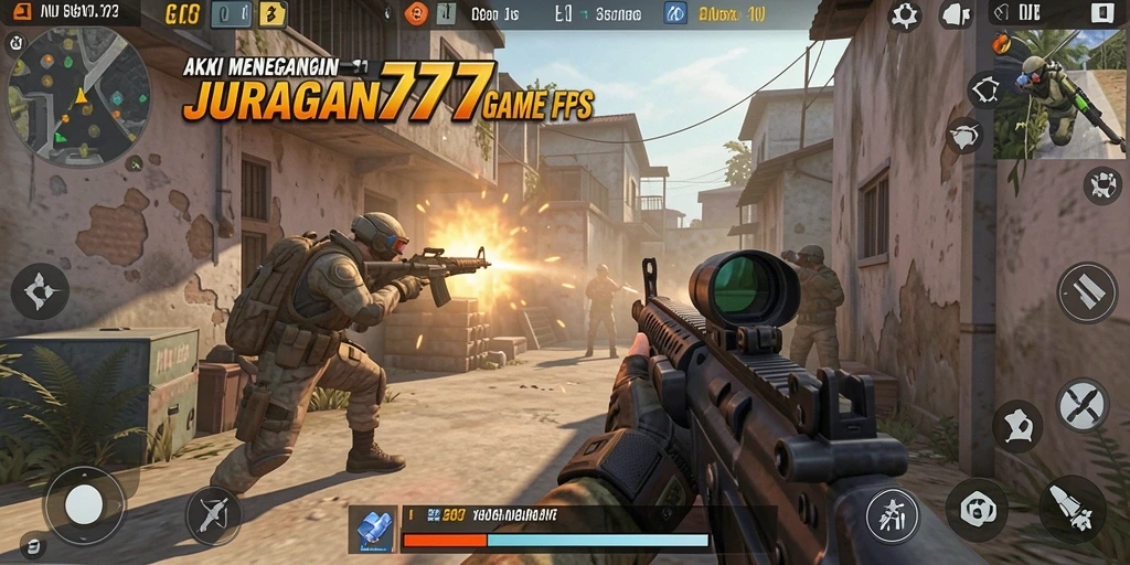 Screenshot utama JURAGAN77 menampilkan aksi tembak-tembakan yang seru dan mendebarkan.