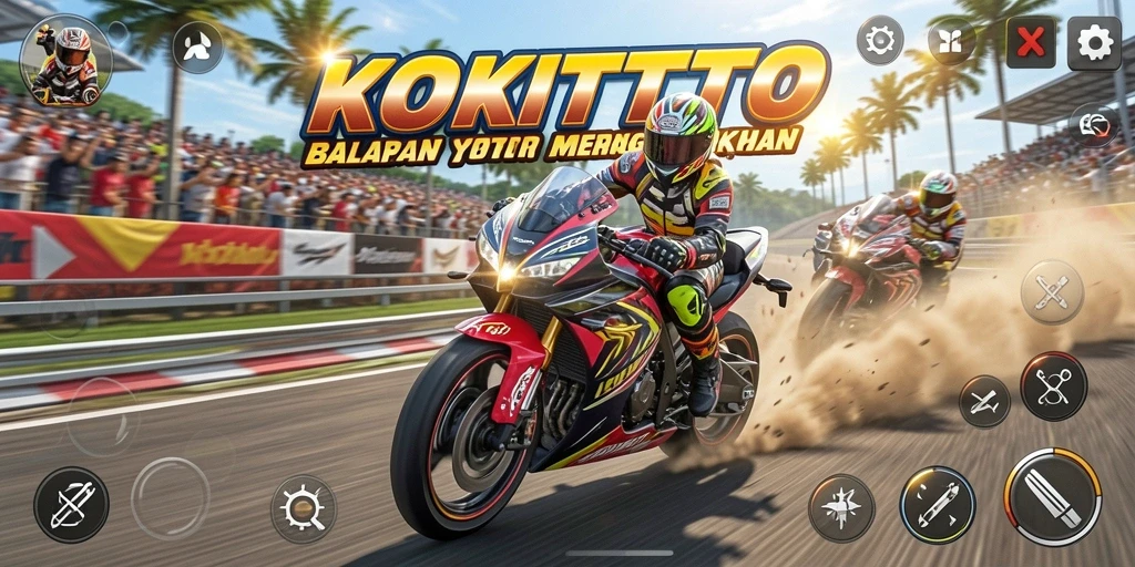 Gameplay seru balapan motor di KOKITOTO dengan grafis memukau.