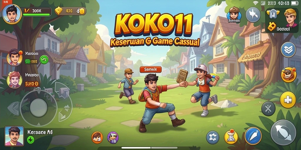 Tampilan gameplay KOKO11 yang cerah dan interaktif.