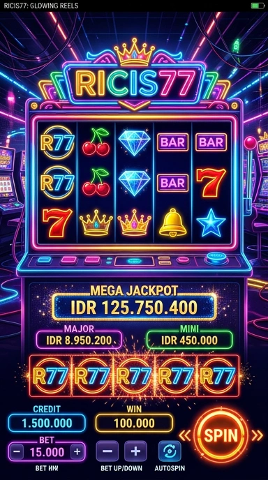 Screenshot aplikasi ricis77 yang menunjukkan fitur unggulan.